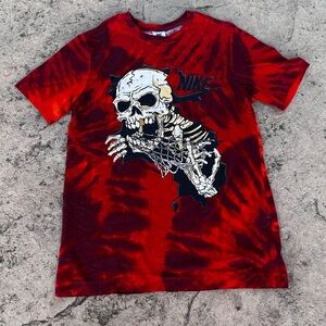 Nike Kids Red Tie-Dye Skull T-Shirt
